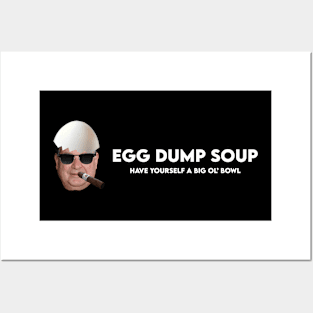 Egg Dump Soup Logo - Cool Papa - White Text Posters and Art